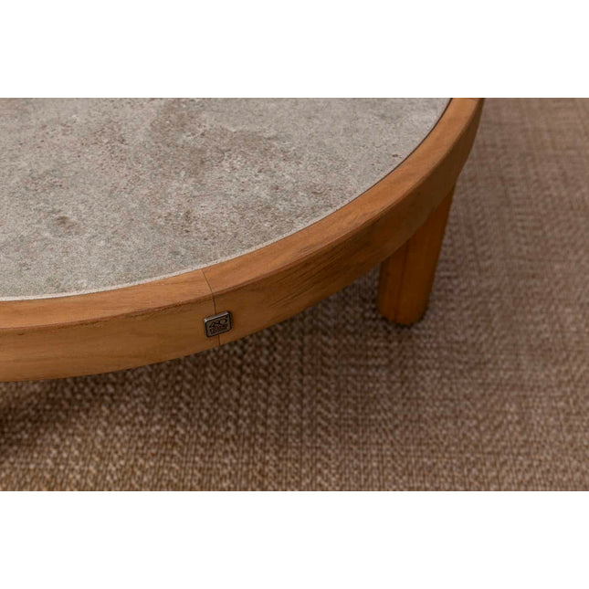 4 Seasons Outdoor Finn salontafel met keramisch tafelblad 85 cm. Ø (H 25)