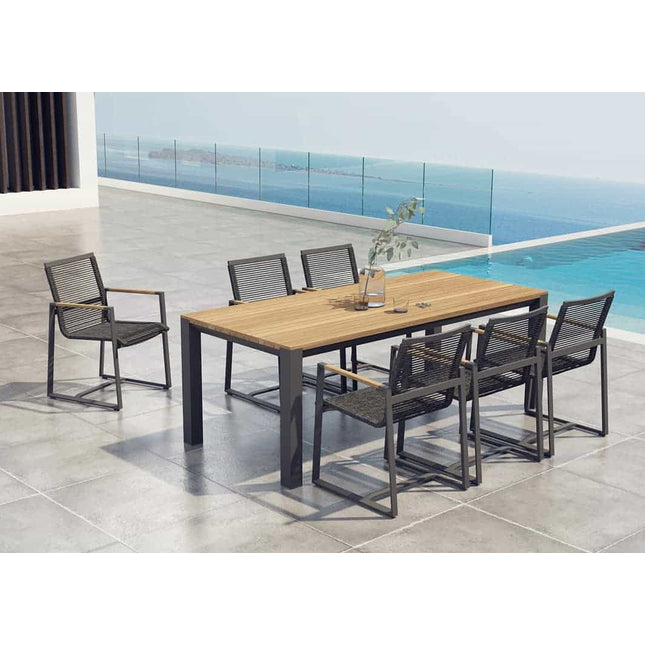 Taste 4SO Ridge eettafel antraciet 220 x 95 cm.