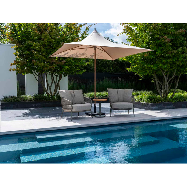 4 Seasons Outdoor Jura bistro loungeset + Volta bijzettafel 45 Ø cm olive