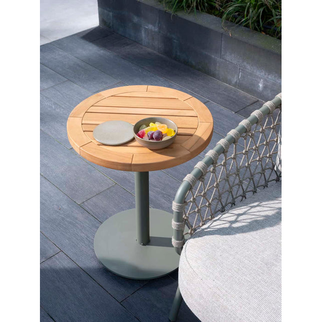 4 Seasons Outdoor Volta bijzettafel centrale poot olive 45 cm. Ø (H 55)