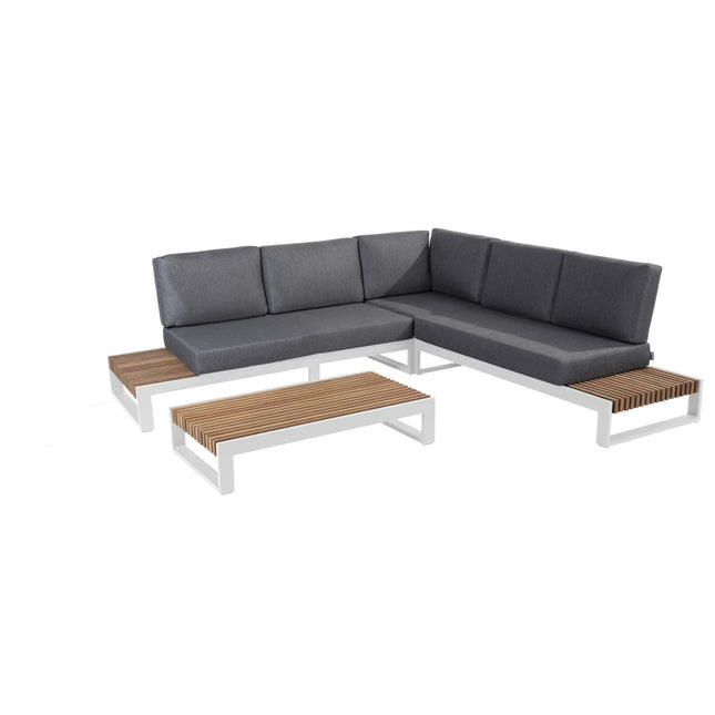 Taste 4SO Kioto loungeset modulair wit+ salontafel 120 x 60 cm