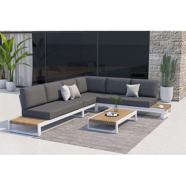 Taste 4SO Kioto loungeset modulair wit+ salontafel 120 x 60 cm