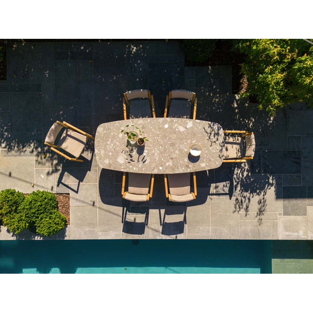 4 Seasons Outdoor Levi stapelbare dining stoel teak incl. 2 kussens