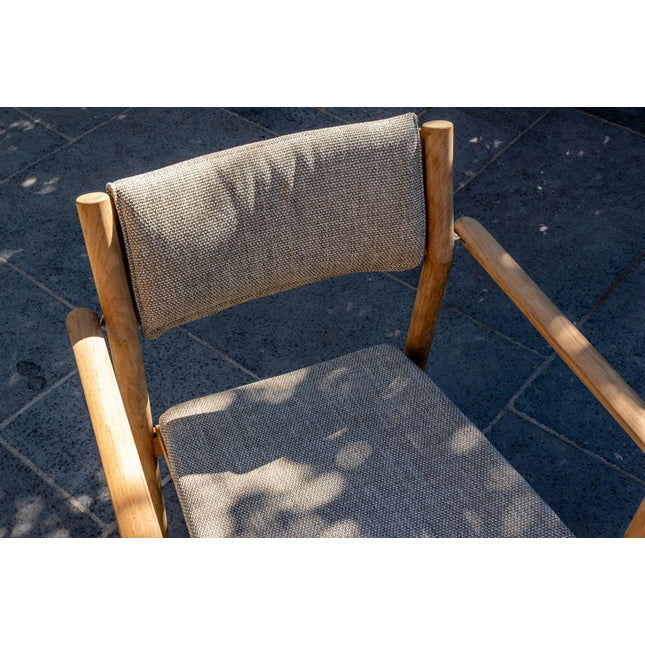 4 Seasons Outdoor Levi stapelbare dining stoel teak incl. 2 kussens