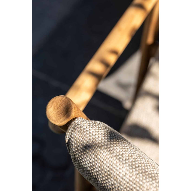 4 Seasons Outdoor Levi stapelbare dining stoel teak incl. 2 kussens