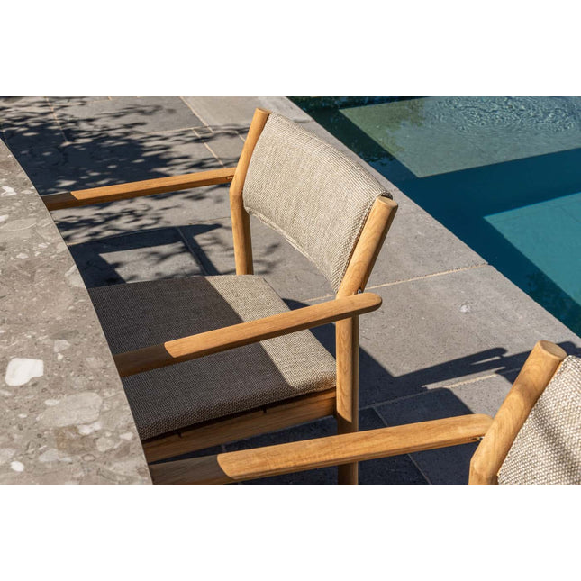 4 Seasons Outdoor Levi stapelbare dining stoel teak incl. 2 kussens