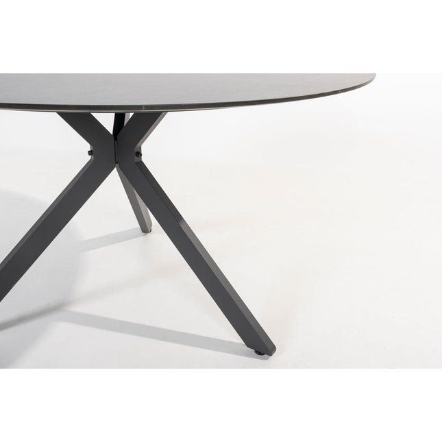4 Seasons Outdoor Locarno tafel HPL slate antraciet 130 Ø cm