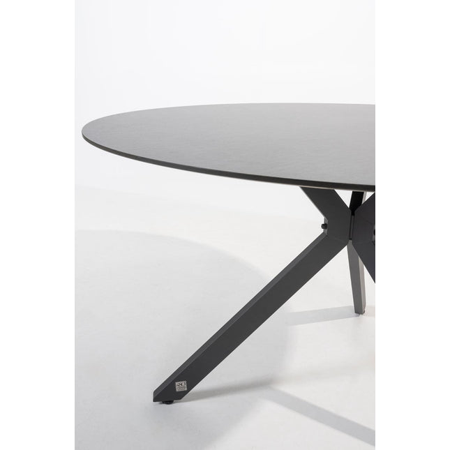 4 Seasons Outdoor Locarno tafel HPL slate antraciet 130 Ø cm