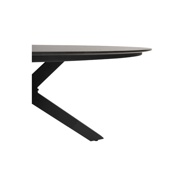 Taste 4SO Manitoba stapelbare dining stoel antraciet + 4 Seasons Outdoor Locarno tafel HPL slate antraciet 160 Ø cm