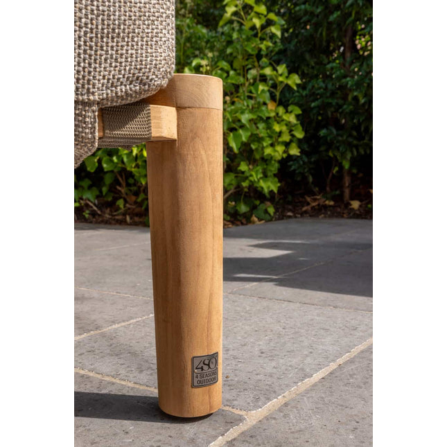 4 Seasons Outdoor Lucas 3-zits lounge bank teak incl. 6 kussens