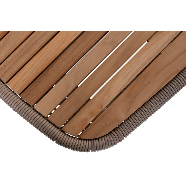 4 Seasons Outdoor Lugano salontafel met teak tafelblad 130 x 80 x 30 cm.