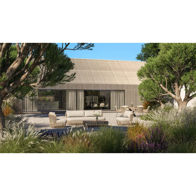 4 Seasons Outdoor Lugano salontafel met teak tafelblad 130 x 80 x 30 cm.