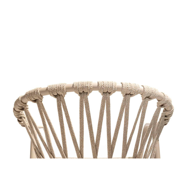 Taste 4SO Manitoba stapelbare dining stoel latte + Manolo tafel latte met geprint keramiek tafelblad 240 cm