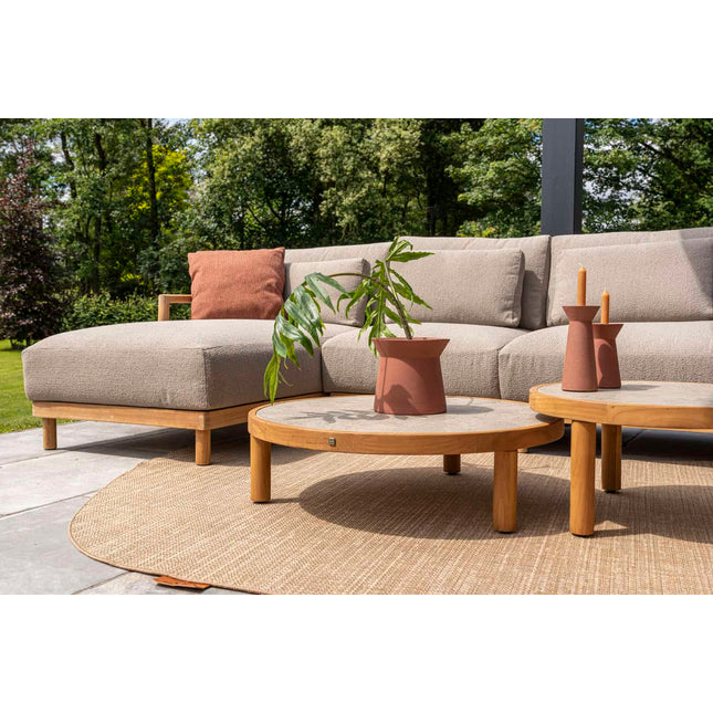 4 Seasons Outdoor Finn salontafel met keramisch tafelblad 85 cm. Ø (H 25)