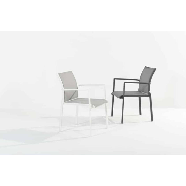 Taste 4SO Melbourne dining antraciet + Optimum uitschuiftafel keramiek 160-220-280 cm