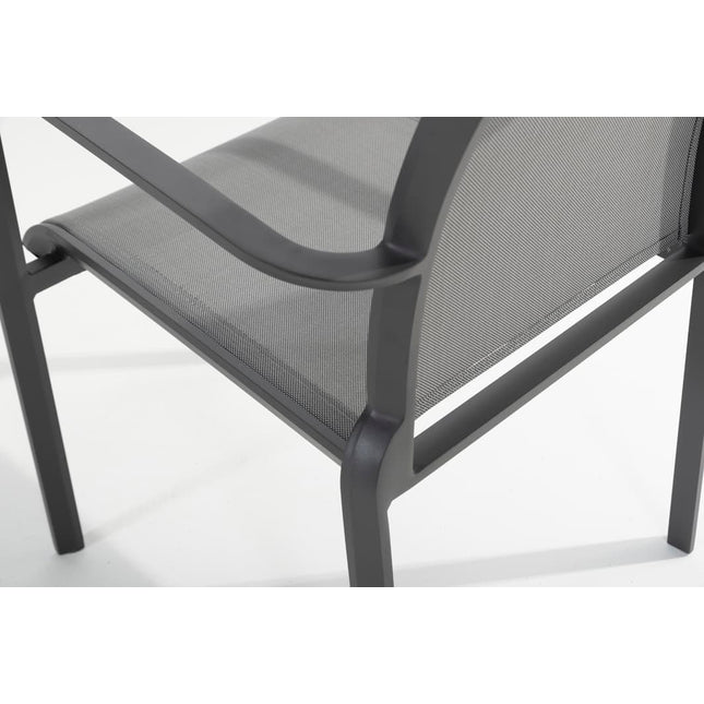 Taste 4SO Melbourne dining antraciet + Optimum uitschuiftafel keramiek 160-220-280 cm