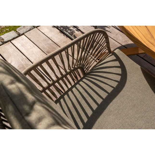 4 Seasons Outdoor Murcia dining olive + Taste 4SO Prado teak tafel 130 Ø cm