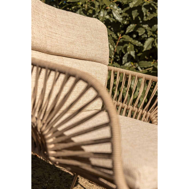 4 Seasons Outdoor Murcia dining latte (6 st.) + Taste 4SO Prado teak tafel latte onderstel Ø 160 cm