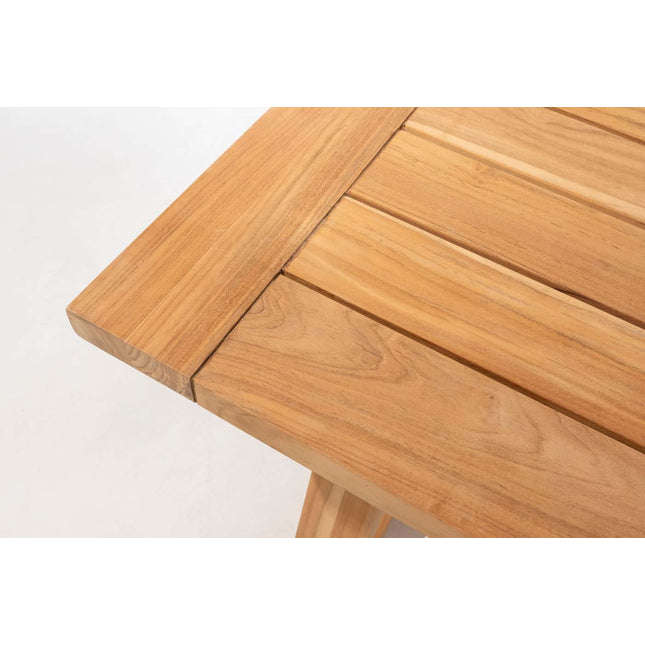 4 Seasons Outdoor Aprilla dining pure (6 st.) + Taste 4SO Noah teak tafel antraciet onderstel 260 cm