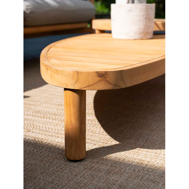 4 Seasons Outdoor Finn salontafel kiezel-vorm 125 x 63 cm. (H 25)