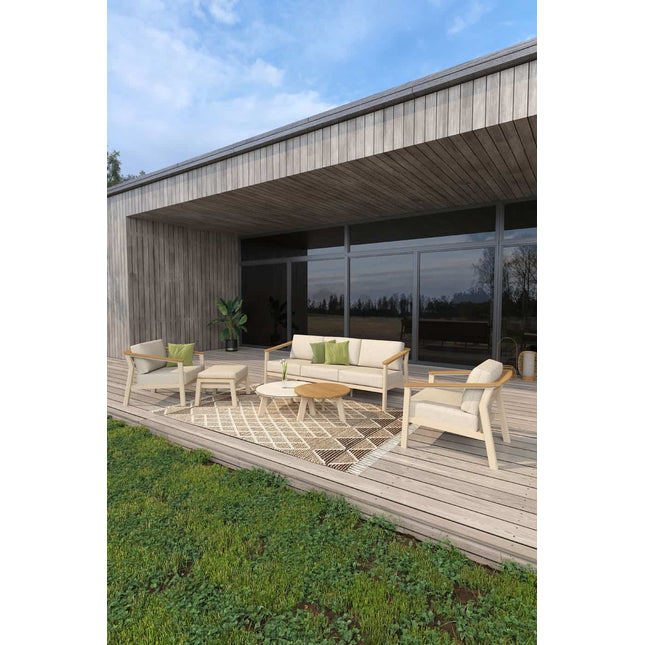 Taste 4SO Olivia loungeset 3-zits lounge bank + 2x lounge stoel + voetenbank