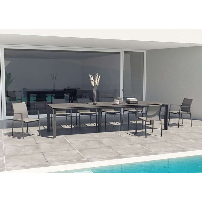 Taste 4SO Optimum uitschuiftafel keramiek antraciet 160-220-280 cm