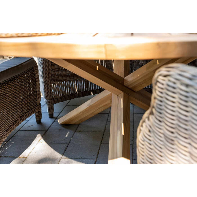 4 Seasons Outdoor Puccini dining + Taste 4SO Prado teak tafel 160 Ø cm + lazy susan