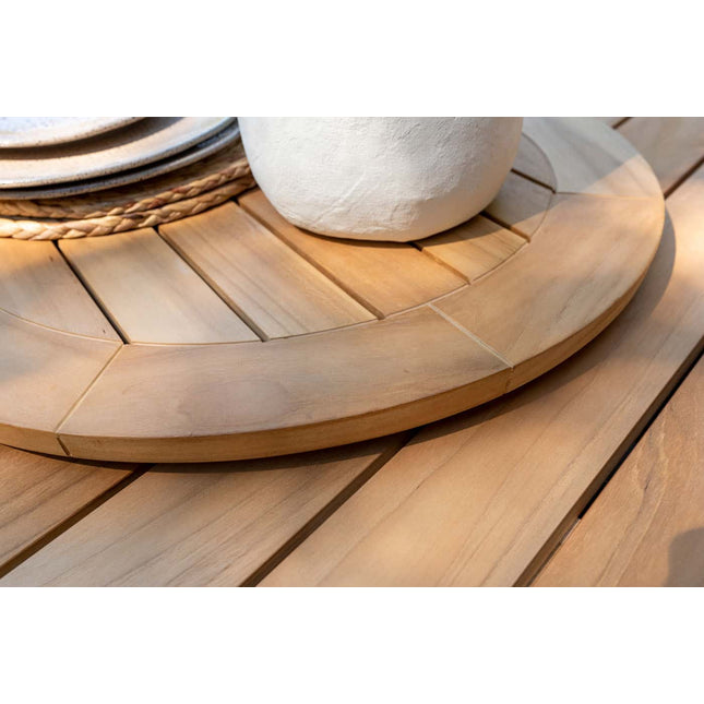 4 Seasons Outdoor Puccini dining + Taste 4SO Prado teak tafel 160 Ø cm + lazy susan