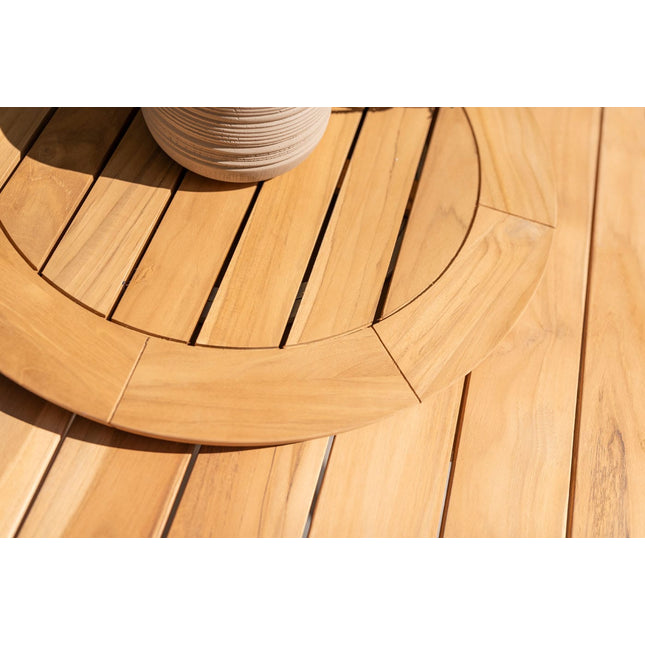 Taste 4SO Parma stapelbare dining + Prado teak tafel 160 Ø cm