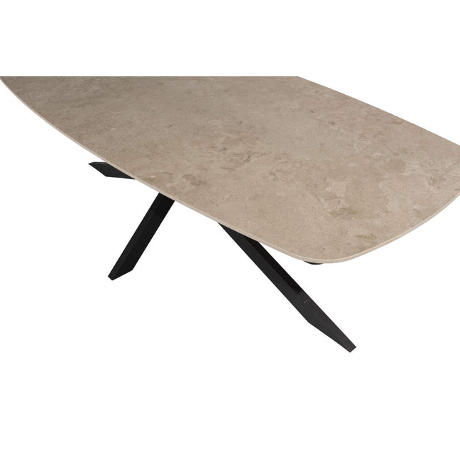 Taste 4SO Rhodos dining stoel + Prado tafel met keramisch tafelblad barrel antraciet 240 cm