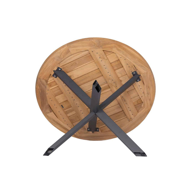 Taste 4SO Parma stapelbare dining + Prado teak tafel 130 Ø cm