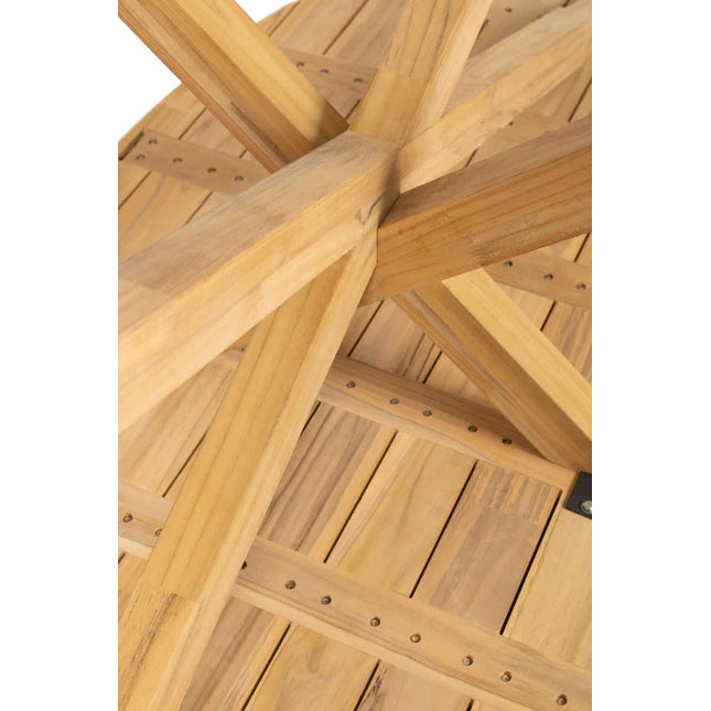 4 Seasons Outdoor Veneto dining olive + Taste 4SO Prado teak tafel ovaal 240 cm