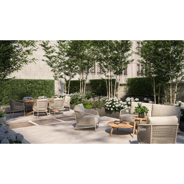 4 Seasons Outdoor Puccini dining + Taste 4SO Prado teak tafel 160 Ø cm