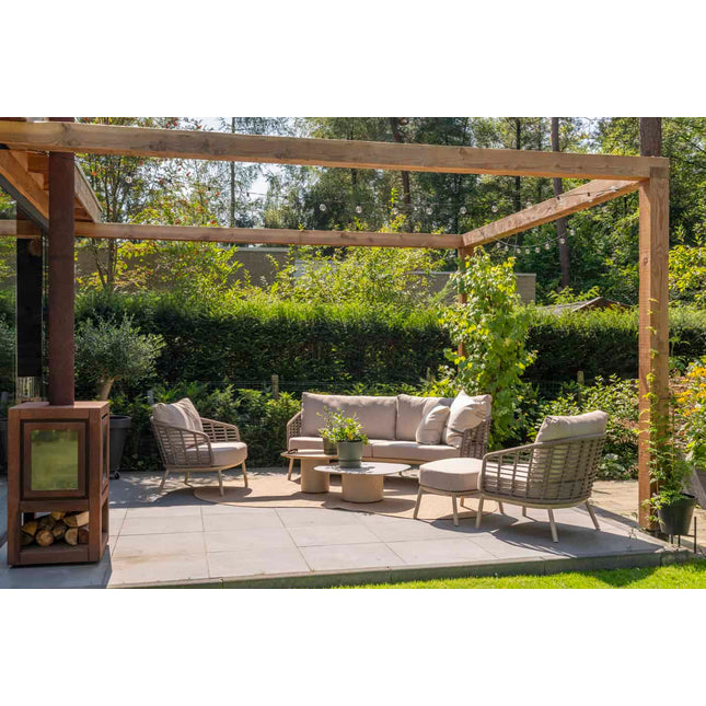 Taste 4SO Puglia loungeset latte, 3-zits loungebank + 2x lounge stoel