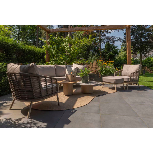 Taste 4SO Puglia loungeset 3-zits loungebank + 2x lounge stoel + Demi set van 2 salontafels latte