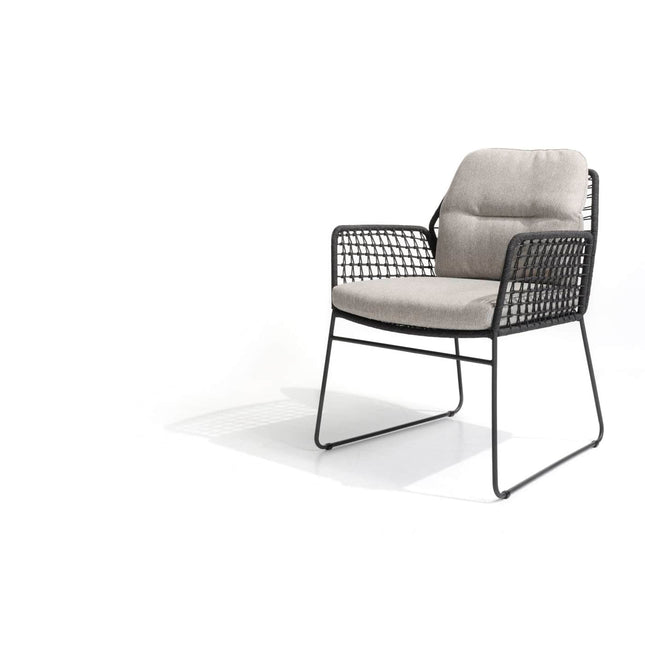 Taste 4SO Rhodos dining stoel + Prado tafel met keramisch tafelblad barrel antraciet 240 cm