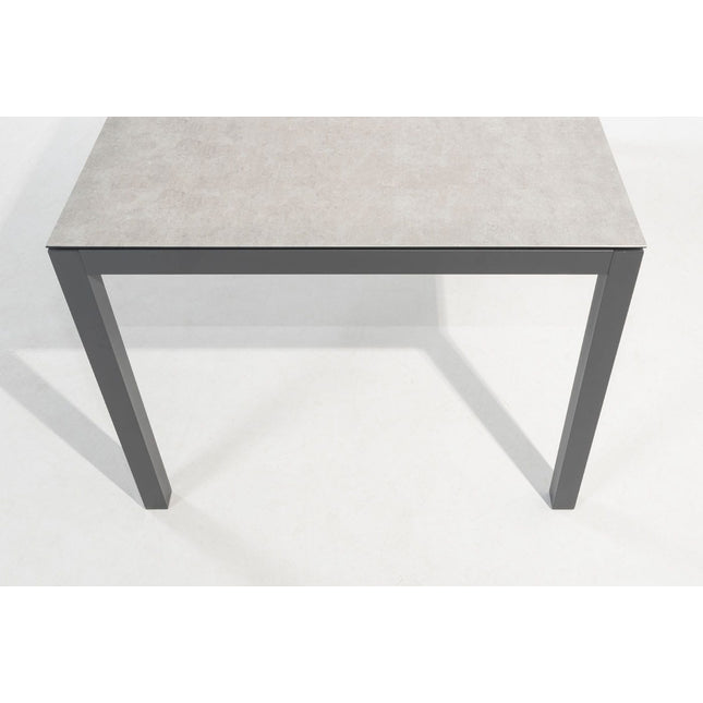 Taste 4SO Salerno eettafel antraciet met geprint keramiek tafelblad 160 x 95 cm.