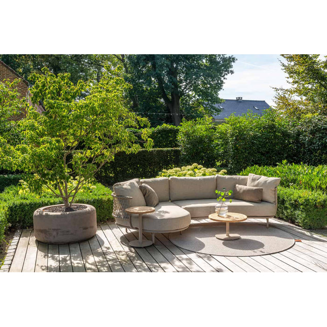 4 Seasons Outdoor Sardinia chaise lounge bank + Taste 4SO Albano lounge stoel + Verdi salontafel 73 Ø cm