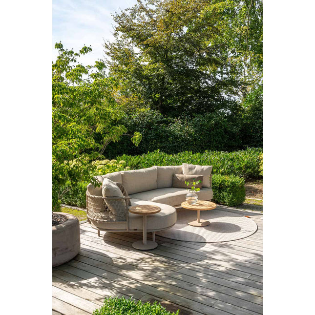 4 Seasons Outdoor Sardinia chaise lounge bank + Puccini lounge stoel + Verdi salontafel 73 Ø cm