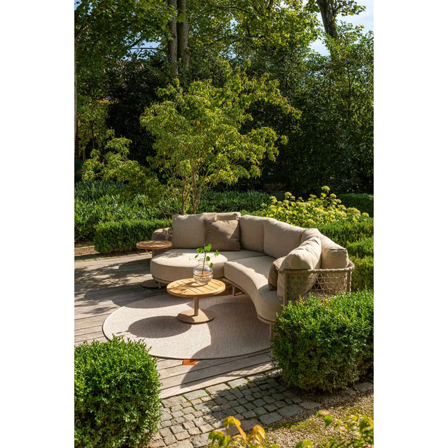 4 Seasons Outdoor Sardinia chaise lounge bank + Puccini lounge stoel + Verdi salontafel 73 Ø cm