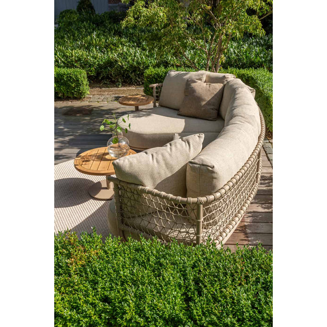 4 Seasons Outdoor Sardinia chaise lounge bank + Taste 4SO Albano lounge stoel + Verdi salontafel 73 Ø cm