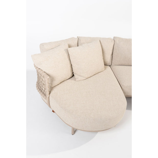 4 Seasons Outdoor Sardinia chaise lounge bank + Puccini lounge stoel + Volta salontafels