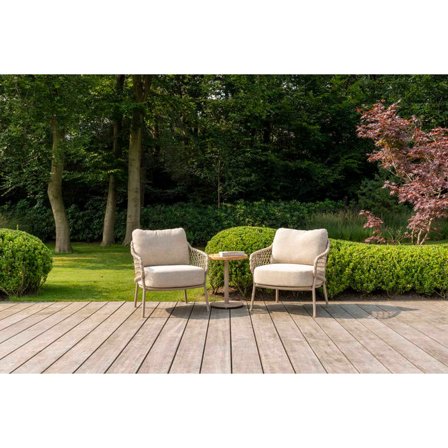 4 Seasons Outdoor Sardinia bistro loungeset + Boaz bijzettafel 45 Ø cm