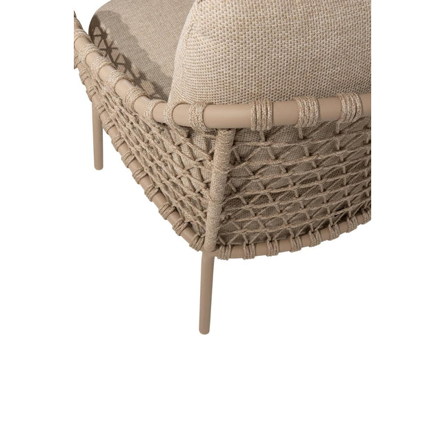 4 Seasons Outdoor Tuinset Sardinia low dining stoel + Nevada low dining tafel barrel-vorm 250 cm latte