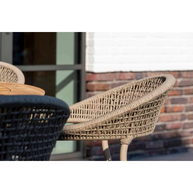 Taste 4SO Sienna dining + Prado tafel met keramisch tafelblad barrel latte 240 cm