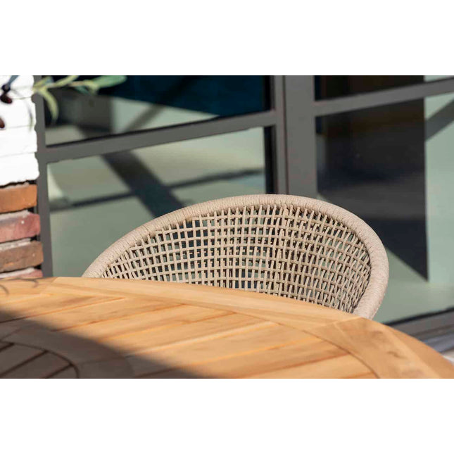 Taste 4SO Sienna dining + Donato tafel met geprint keramiek tafelblad 160 Ø cm latte