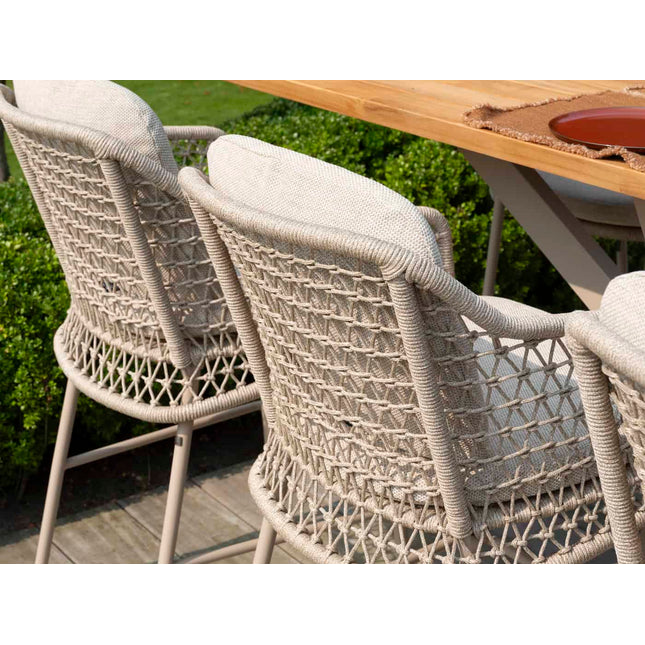 4 Seasons Outdoor Tramonti barstoel + Taste 4SO Prado bartafel teak 200 cm latte