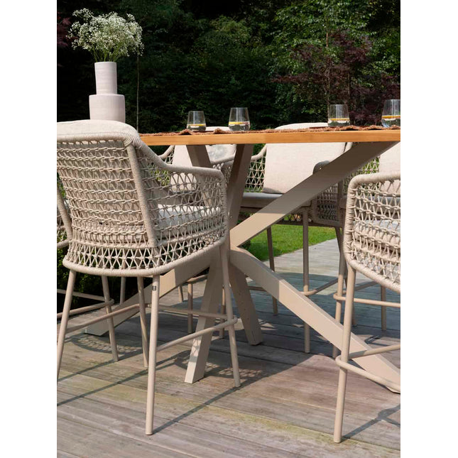 4 Seasons Outdoor Tramonti barstoel + Taste 4SO Prado bartafel teak 200 cm latte