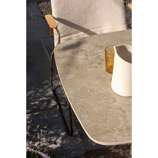 4 Seasons Outdoor Vermont eettafel met keramisch tafelblad, terre 75 x 75 cm.