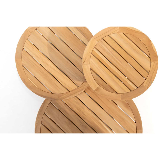 4 Seasons Outdoor Comino loungebank + Volta bijzettafel 45 Ø cm latte